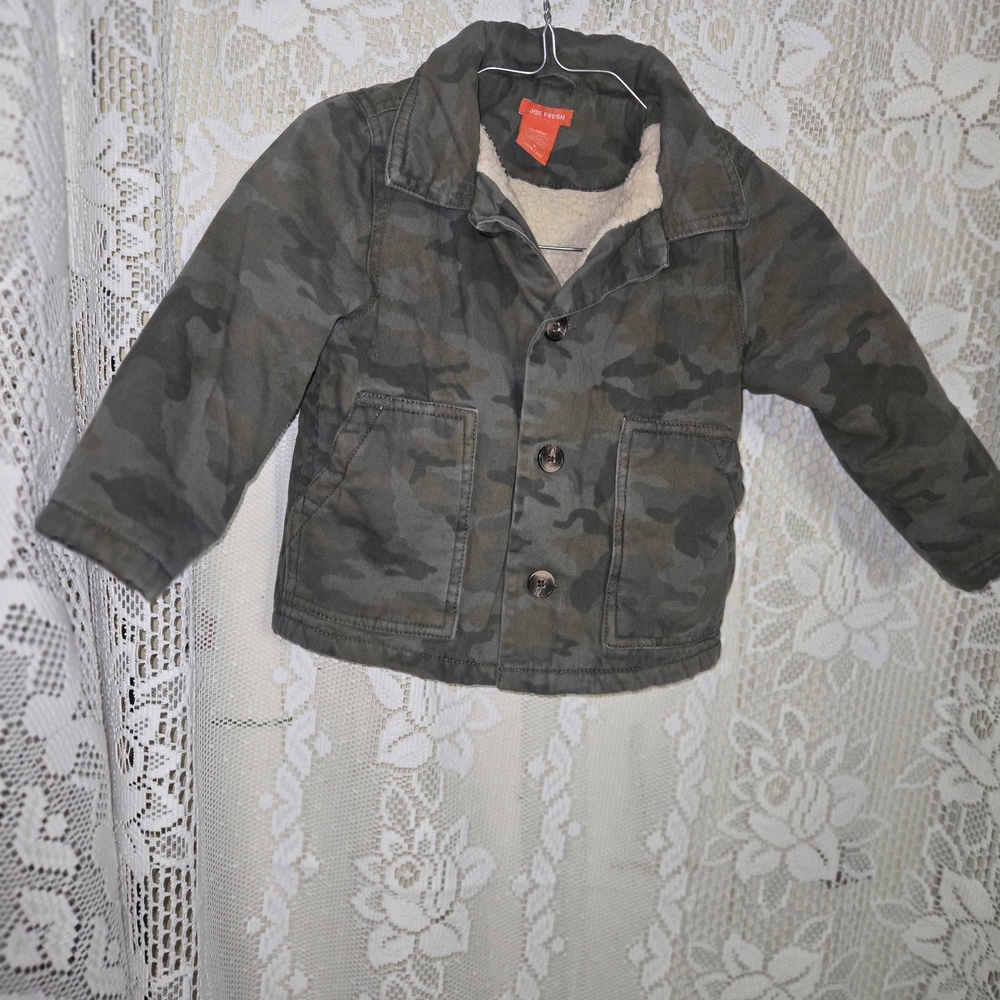 Joe Fresh Kids Green Camouflage Jean Jacket